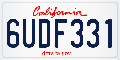 CA license plate 6UDF331
