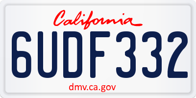 CA license plate 6UDF332