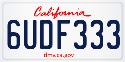 CA license plate 6UDF333