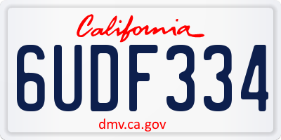 CA license plate 6UDF334