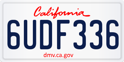 CA license plate 6UDF336