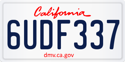CA license plate 6UDF337