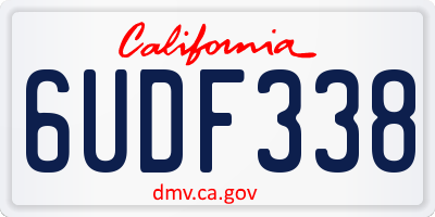 CA license plate 6UDF338