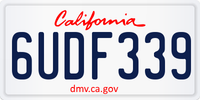 CA license plate 6UDF339