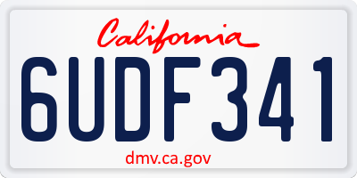 CA license plate 6UDF341