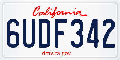 CA license plate 6UDF342