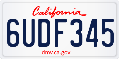 CA license plate 6UDF345