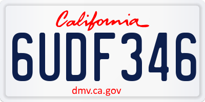 CA license plate 6UDF346