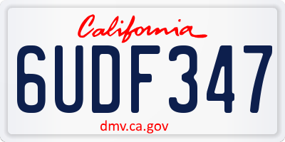 CA license plate 6UDF347