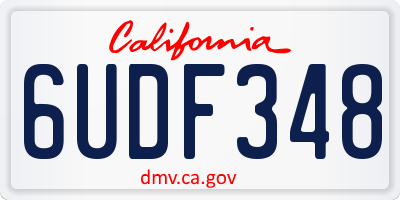 CA license plate 6UDF348