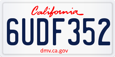 CA license plate 6UDF352
