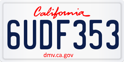 CA license plate 6UDF353