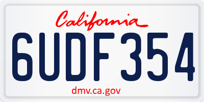 CA license plate 6UDF354