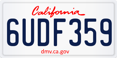 CA license plate 6UDF359