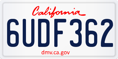 CA license plate 6UDF362