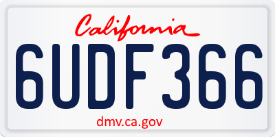 CA license plate 6UDF366