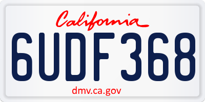 CA license plate 6UDF368