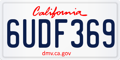 CA license plate 6UDF369