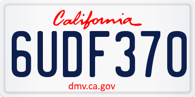 CA license plate 6UDF370