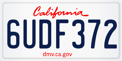 CA license plate 6UDF372