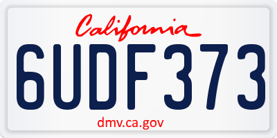 CA license plate 6UDF373