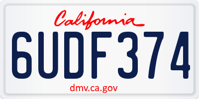 CA license plate 6UDF374