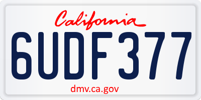 CA license plate 6UDF377