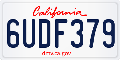 CA license plate 6UDF379