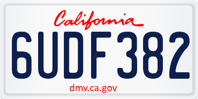 CA license plate 6UDF382