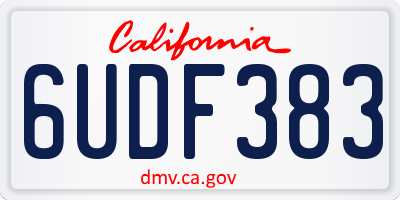 CA license plate 6UDF383