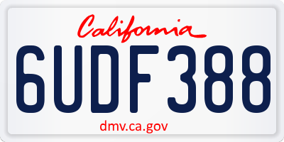 CA license plate 6UDF388