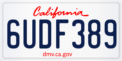 CA license plate 6UDF389