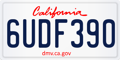 CA license plate 6UDF390