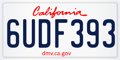 CA license plate 6UDF393