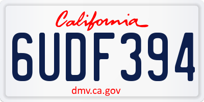 CA license plate 6UDF394
