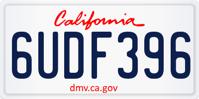 CA license plate 6UDF396