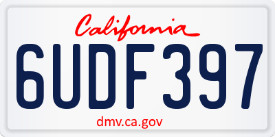 CA license plate 6UDF397