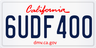 CA license plate 6UDF400