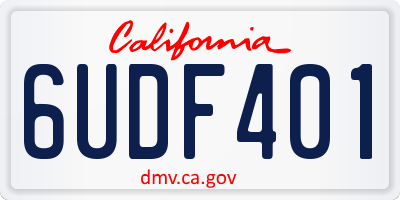 CA license plate 6UDF401