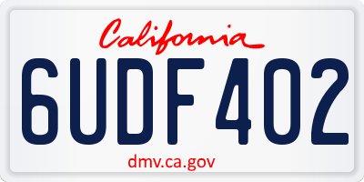 CA license plate 6UDF402