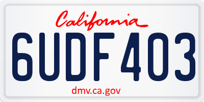 CA license plate 6UDF403