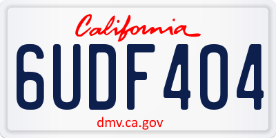 CA license plate 6UDF404