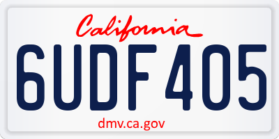 CA license plate 6UDF405