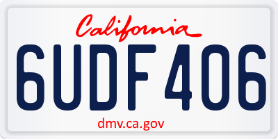 CA license plate 6UDF406