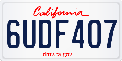 CA license plate 6UDF407