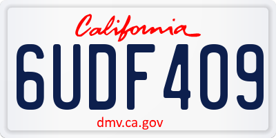 CA license plate 6UDF409
