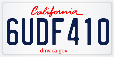 CA license plate 6UDF410