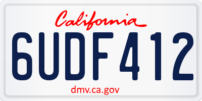 CA license plate 6UDF412