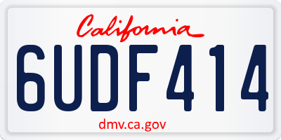 CA license plate 6UDF414