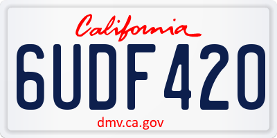 CA license plate 6UDF420
